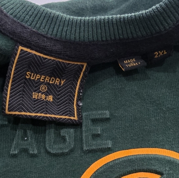 Superdry Premium Green Tee with Yellow Logo Sz.XXL - Picture 5 of 10